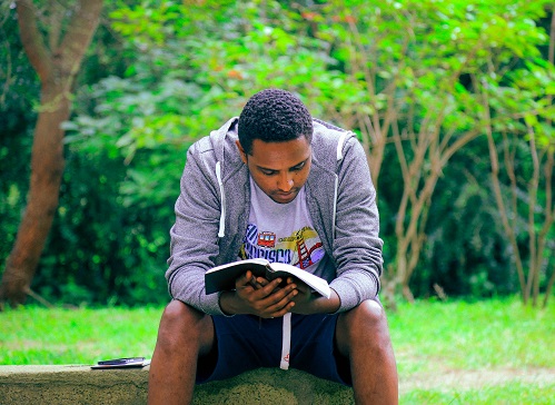 Bible reading outdoors